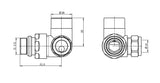 Keenware KRA-003 Round Towel Rail & Radiator Corner Valves