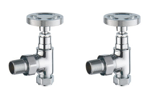 Keenware Milano Angled Industrial Style Radiator Valves: Chrome