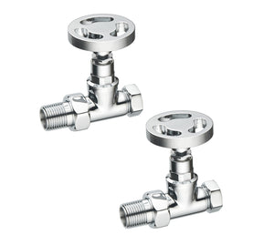 Keenware Milano Straight Industrial Style Radiator Valves: Chrome