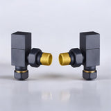 Keenware KRA-164 Square Towel Rail & Radiator Angle Valves: Anthracite Grey