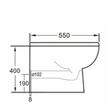 Keenware KTP-664 Rimless D Shape BTW Toilet Pan & Seat