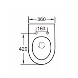 Keenware KTP-664 Rimless D Shape BTW Toilet Pan & Seat