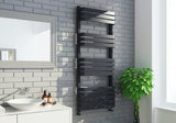 Keenware KTW-230 Anthracite Grey Designer Curved Flat Panel Towel Warmer Radiator: 1200x500mm