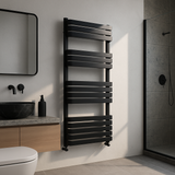 Keenware KTW-230 Anthracite Grey Designer Curved Flat Panel Towel Warmer Radiator: 1200x500mm