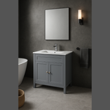 Keenware KVU-411 Chelsea XL Shaker Style Matt Grey Vanity Unit With Twin Doors – 800mm