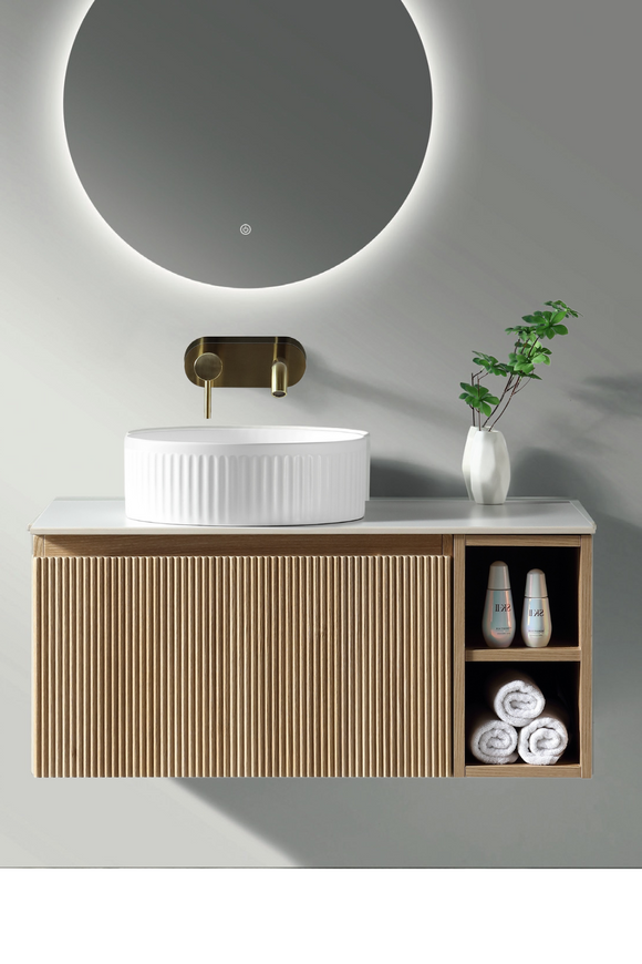 Keenware Windsor Countertop 800 Fluted Wall Hung Vanity Unit: