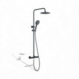 Keenware KBS-131 Lunar Black Premium Overhead Thermostatic Shower System: Round