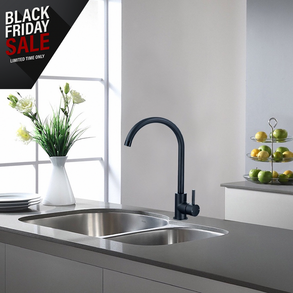 Keenware KKT-543 Knightsbridge Contemporary Monobloc Kitchen Mixer Tap: Black