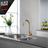 Keenware KKT-444 Kilburn Contemporary Monobloc Kitchen Mixer Tap: Brushed Brass