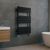 Keenware KTW-232 Lunar Hoxton Matt Black Designer Flat Panel Towel Warmer Radiator: 800x450mm