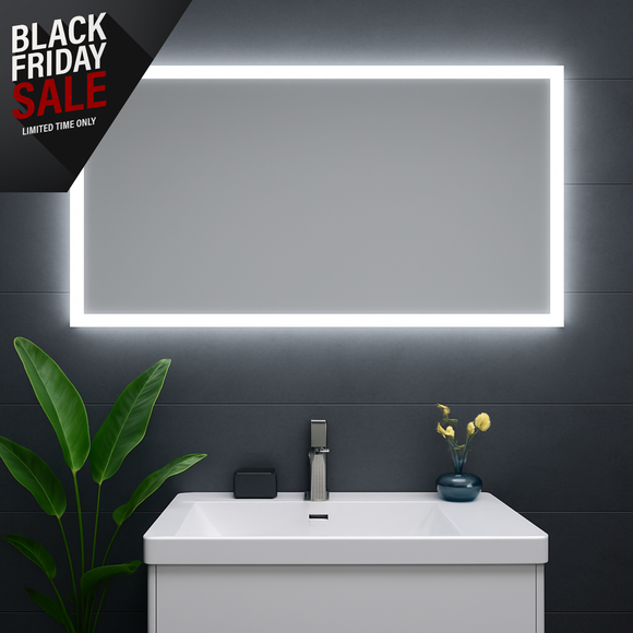Keenware KBM-338 LED Frosted Edge Backlit Bathroom Mirror With Demister; 1200x600mm