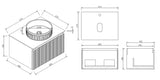 Keenware Windsor Countertop 600 Fluted Wall Hung Vanity Unit: