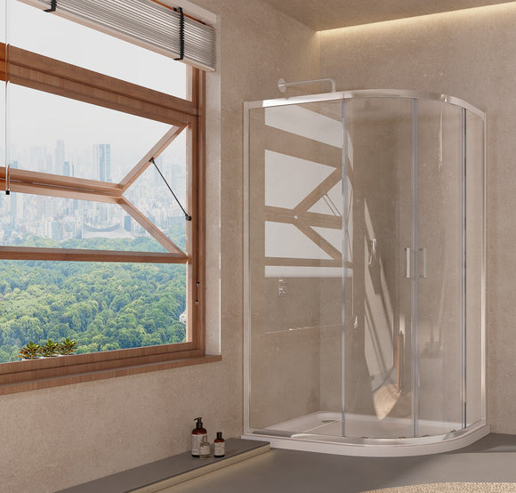 Keenware RH Offset Quadrant Shower Enclosure & Tray: 1200x900