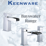 Keenware KBT-BAY2 Bayswater Waterfall Bathroom Basin & Bath Mixer Tap Bundle: Chrome