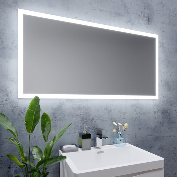 Keenware KBM-338 LED Frosted Edge Backlit Bathroom Mirror With Demister; 1200x600mm