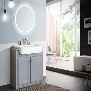 Keenware KVU-008 Kensington Matt Grey Vanity Unit With Traditional Belfast Sink – 600mm