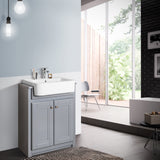 Keenware KVU-008 Kensington Matt Grey Vanity Unit With Traditional Belfast Sink – 600mm