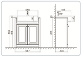 Keenware KVU-008 Kensington Matt Grey Vanity Unit With Traditional Belfast Sink – 600mm