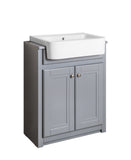 Keenware KVU-008 Kensington Matt Grey Vanity Unit With Traditional Belfast Sink – 600mm