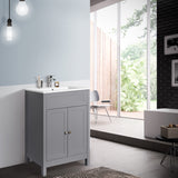 Keenware KVU-009 Chelsea Shaker Style Grey Vanity Unit With Twin Doors – 600mm