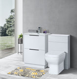 Keenware KVU-045 Lunar Millbank Gloss White Floor Standing Vanity Unit: 600mm