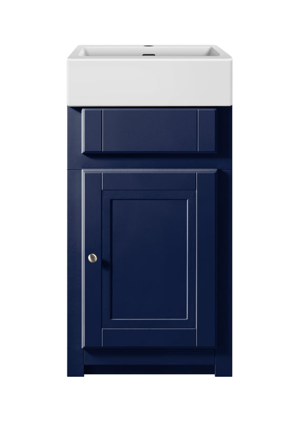 Keenware KVU-049 Sapphire Blue Kensington Cloakroom Vanity Unit With Traditional Belfast Sink – 445mm