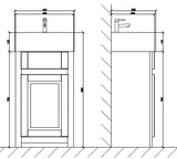 Keenware KVU-049 Sapphire Blue Kensington Cloakroom Vanity Unit With Traditional Belfast Sink – 445mm