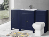 Keenware KVU-058 Sapphire Blue Chelsea Shaker Style Tall Bathroom Vanity Side Cupboard