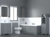 Keenware KVU-411 Chelsea XL Shaker Style Matt Grey Vanity Unit With Twin Doors – 800mm