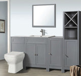 Keenware KVU-411 Chelsea XL Shaker Style Matt Grey Vanity Unit With Twin Doors – 800mm