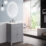 Keenware KVU-411 Chelsea XL Shaker Style Matt Grey Vanity Unit With Twin Doors – 800mm