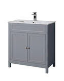 Keenware KVU-411 Chelsea XL Shaker Style Matt Grey Vanity Unit With Twin Doors – 800mm