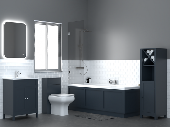 Keenware KVU-412 Chelsea XL Shaker Style Slate Grey Vanity Unit With Twin Doors – 800mm