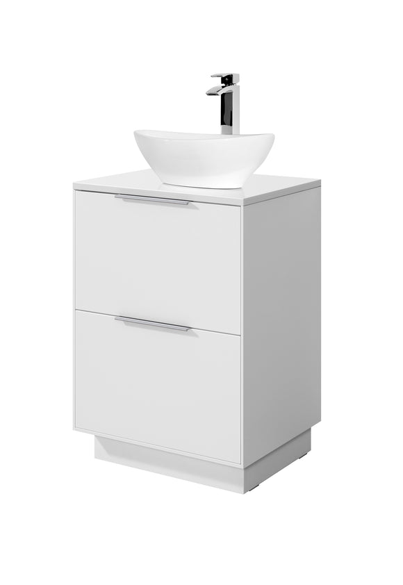 Keenware KVU-445S Millbank Premium Gloss White Floor Standing Vanity Unit With Counter Basin: 600mm