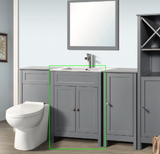 Keenware KVU-009 Chelsea Shaker Style Grey Vanity Unit With Twin Doors – 600mm